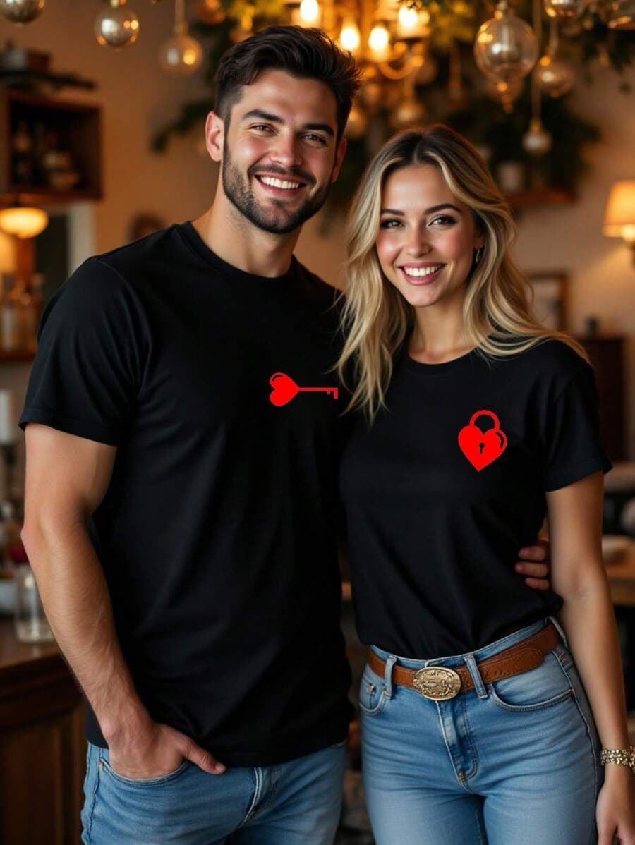 Hart slot en sleutel shirt M
