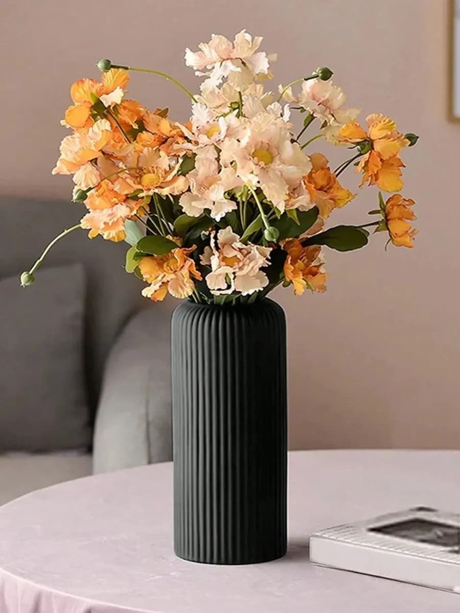 1pc gestreepte plastic vaas eenvoudige decoratie