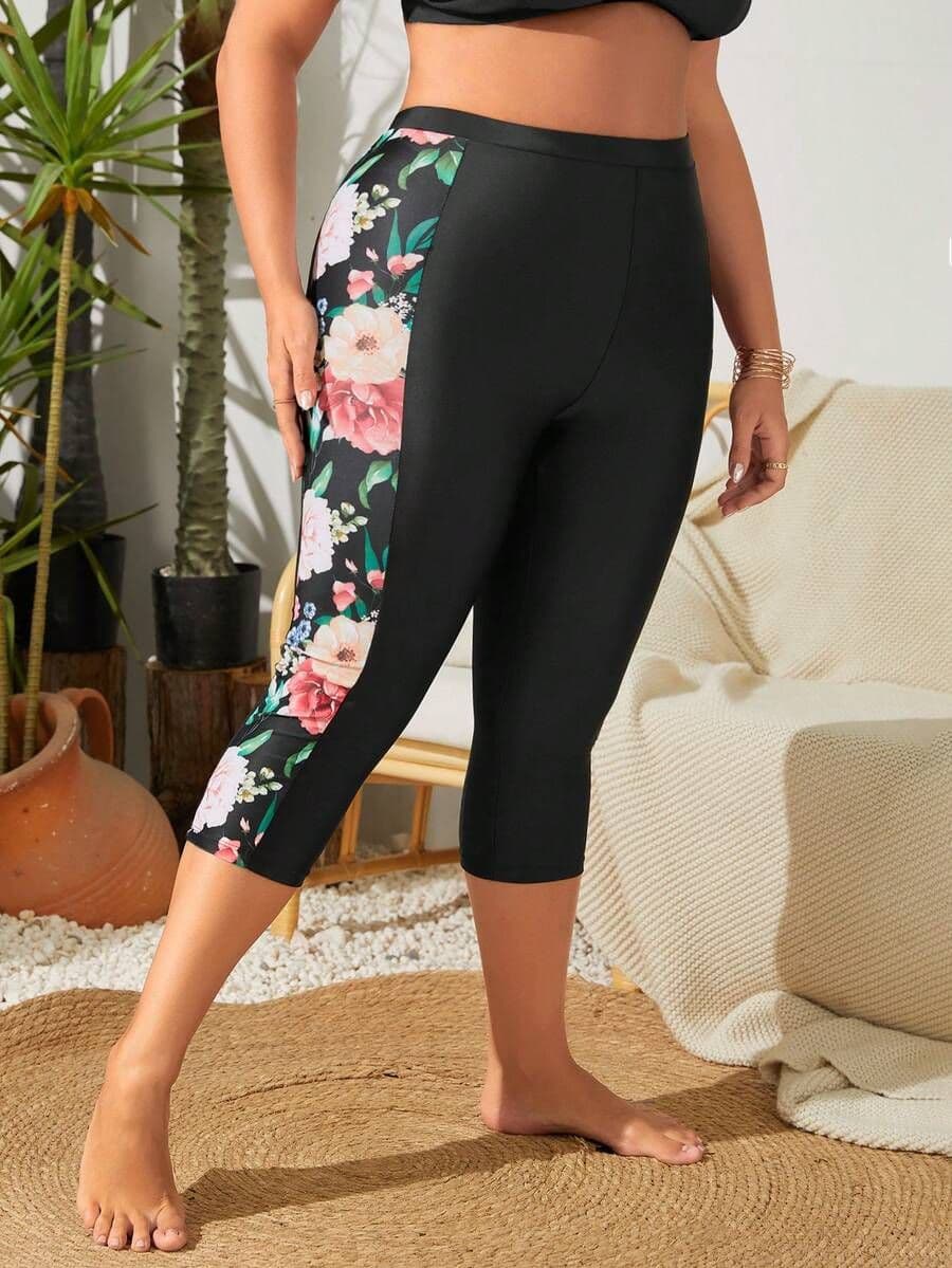 Grote maten swim bottoms in bloemen print 4xl