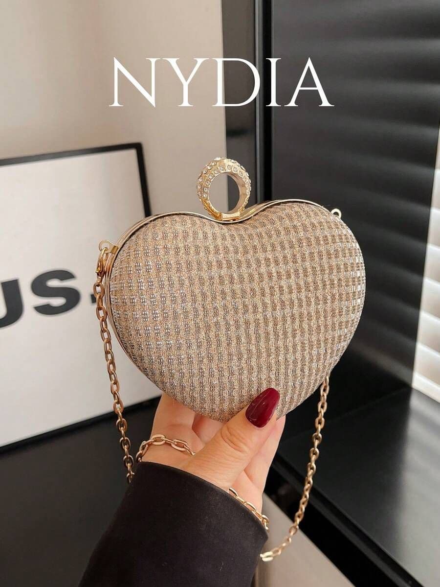 Unieke glanzende hartring handtas